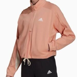 Adidas | Stay In The Game Track Jacket - Peach & White Zip Up - Athleisure